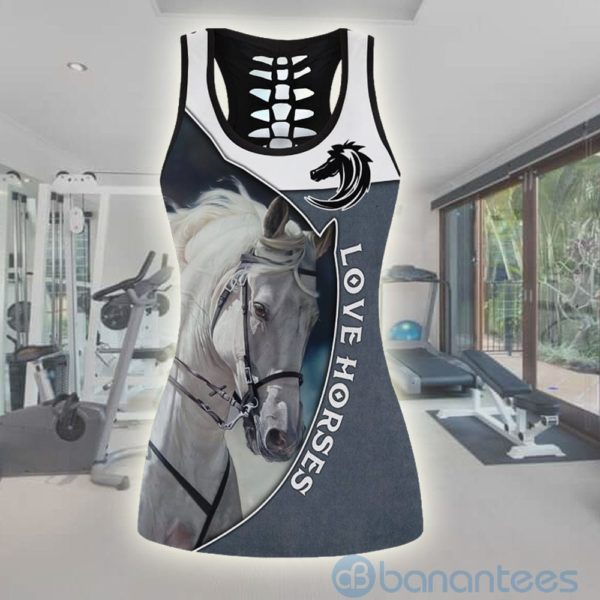 Love Horse Grey Tank Top Legging Set Outfit Product Photo