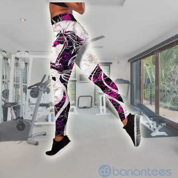 Love Horse Purple Tank Top Legging Set Outfit Product Photo