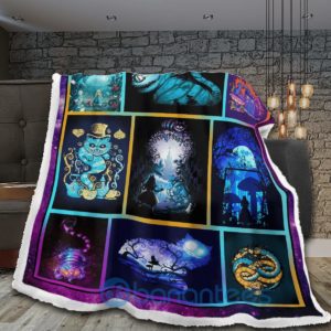 Magical Cat Dark Night Halloween Sherpa Blanket Product Photo
