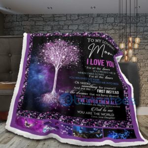 Magical Tree To My Mom You Are The World Sherpa Blanket Product Photo