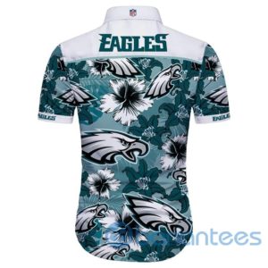 Men Philadelphia Eagles Flower Short Sleeves Hawaiian Shirt Product Photo