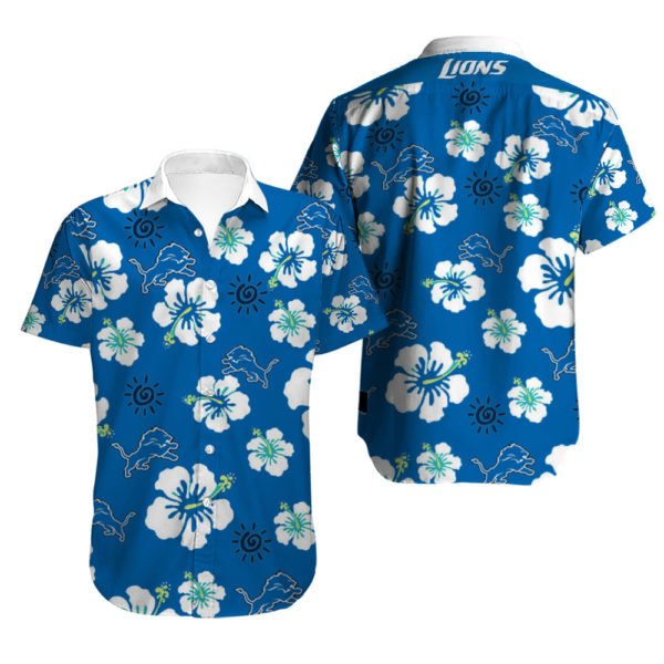 Men's Detroit Lions Hawaiian Shirt Tropical Product Photo