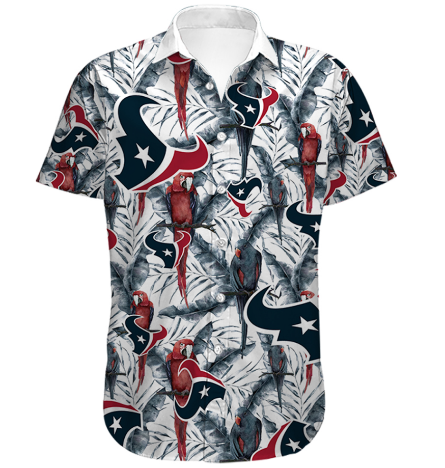 Men's Houston Texans Hawaiian Shirt Tropical