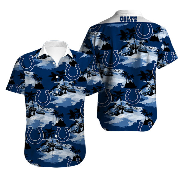 Men's Indianapolis Colts Hawaiian Shirt Tropical Product Photo