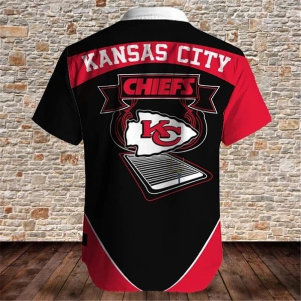 Men's Kansas City Chiefs Shirts Fireball Short Sleeves Hawaiian Shirt Product Photo