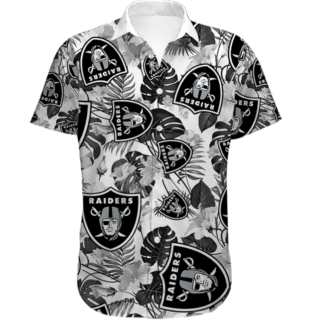 Men's Las Vegas Raiders Hawaiian Shirt Tropical