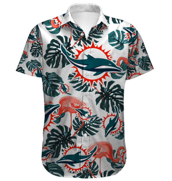 Men's Miami Dolphins Hawaiian Shirt Tropical Product Photo