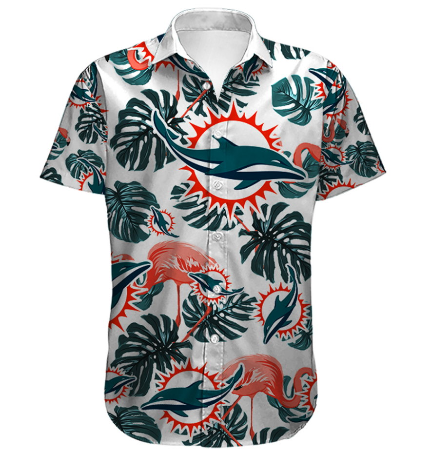 Men's Miami Dolphins Hawaiian Shirt Tropical