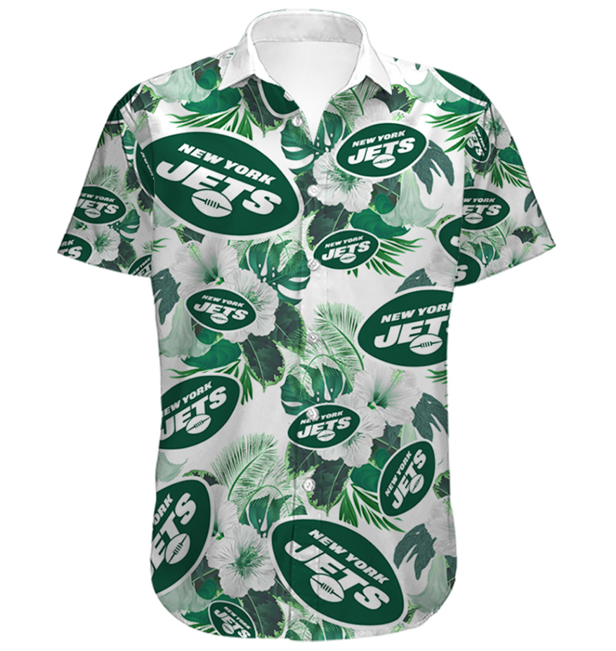 Men's New York Jets Hawaiian Shirt Tropical