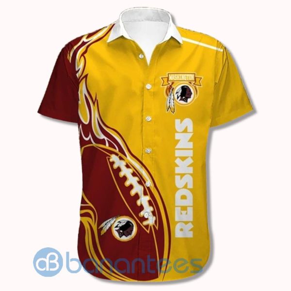 Men's Washington Redskins Shirts Fireball Short Sleeves Hawaiian Shirt Product Photo
