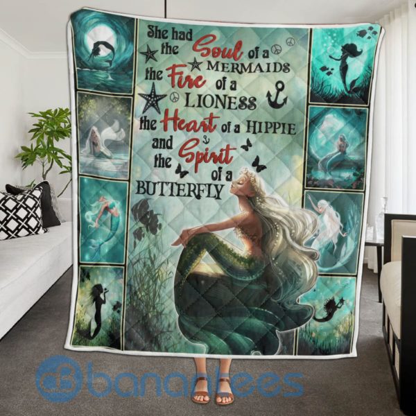 Mermaid And Butterfly Quilt Blanket Product Photo