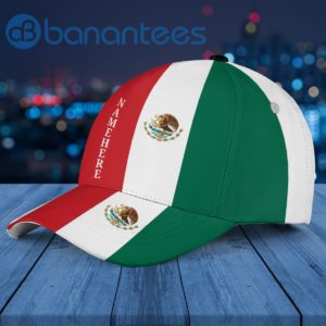 Mexico and America Flag Custom Name Cap Hat Product Photo