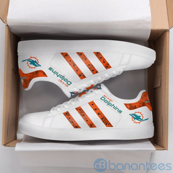Miami Dolphins Fans White Low Top Skate Shoes Product Photo