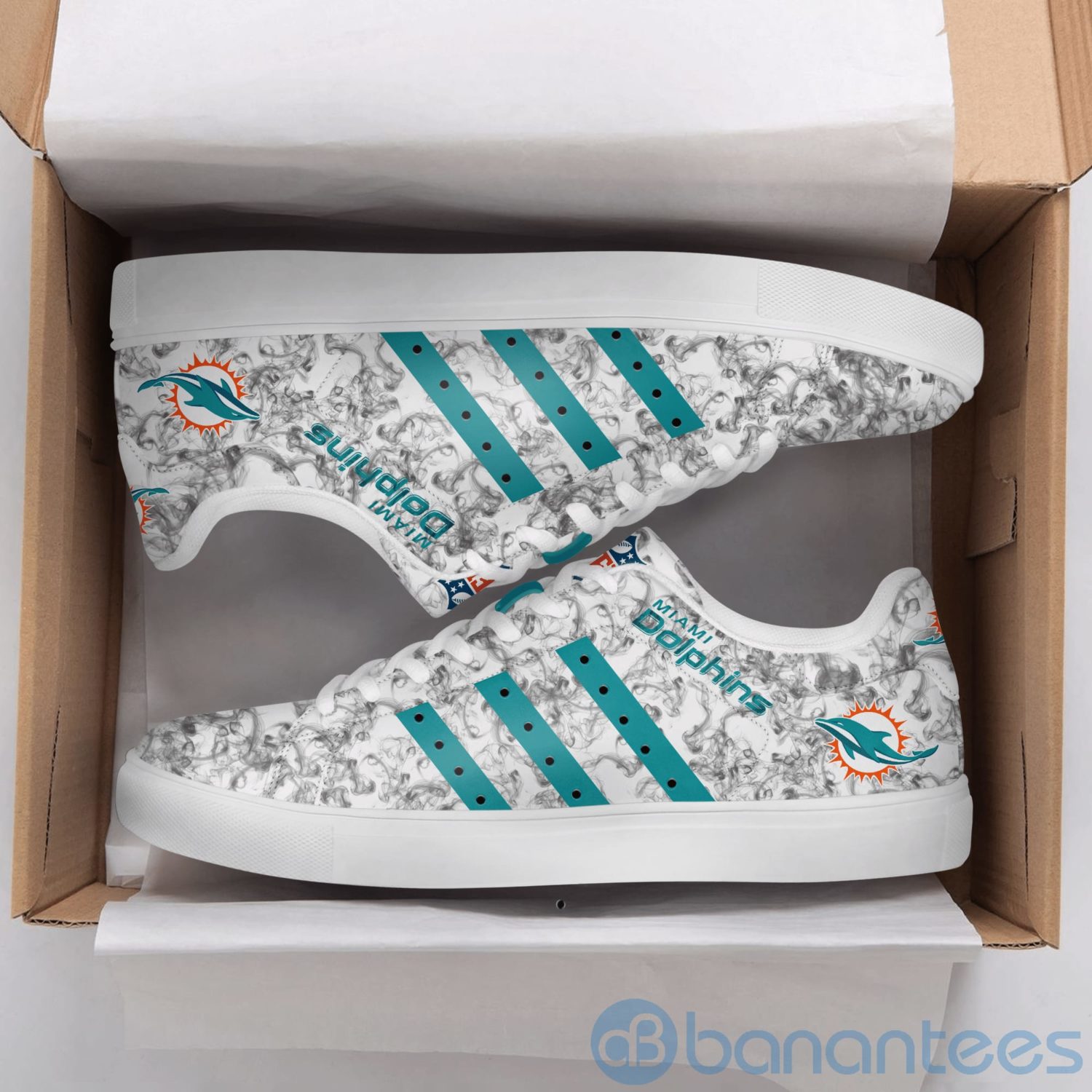Miami Dolphins Grey Low Top Skate Shoes