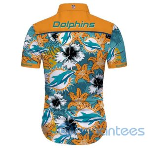 Miami Dolphins Tropical Flowers Short Sleeves Hawaiian Shirt Product Photo