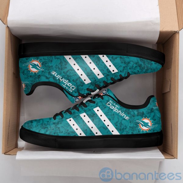 Miami Dolphins White Striped Low Top Skate Shoes Product Photo