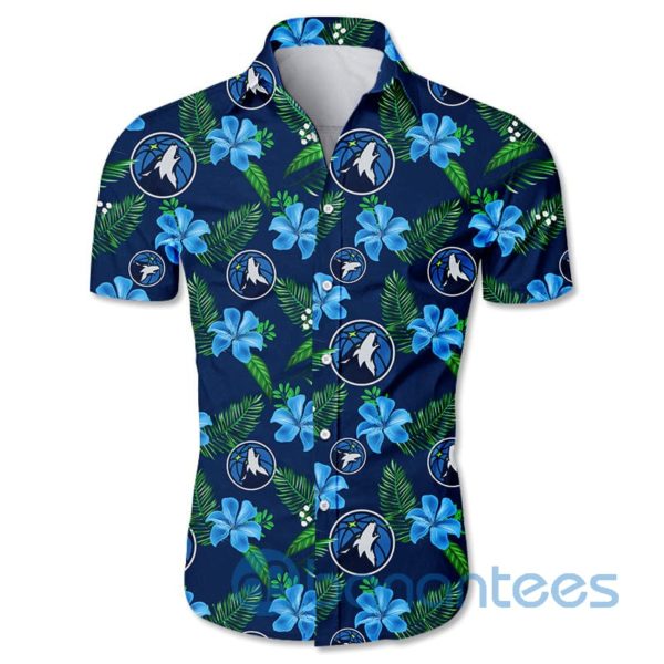 Minnesota Timberwolves Small Flowers Short Sleeves Hawaiian Shirt Product Photo