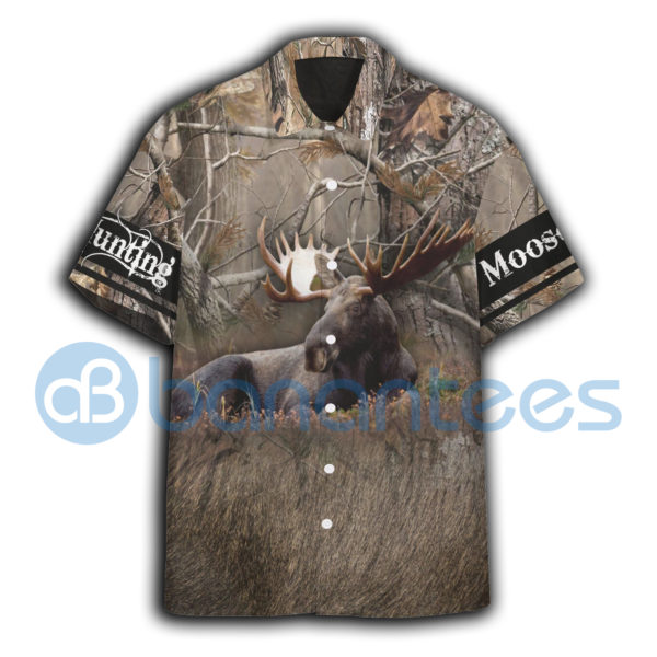 Moose Shirts Moose Track Hunting Hawaiian Shirt Summer Hawaiian Product Photo