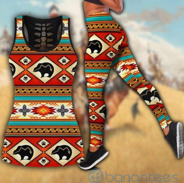 Native American Black Bear Tank Top Legging Set Outfit Product Photo