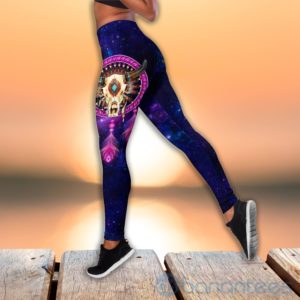 Native American Cow Skull Purple Tank Top Legging Set Outfit Product Photo