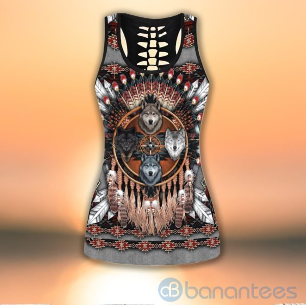 Native American Wolf Tank Top Legging Set Outfit Product Photo