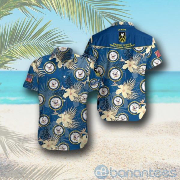 Navy Hawaii Shirt Military Veteran Custom Hawaii Shirt Product Photo