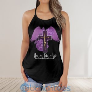 Never Give Up Fibromyalgia Warrior Chris Jesus Angel Cross Tank Top Product Photo