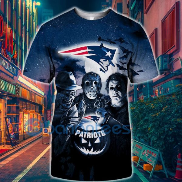 New England Patriots Halloween Horror Night Full Printed 3D T Shirt Product Photo