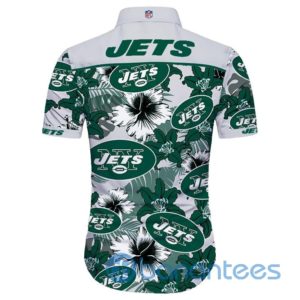 New York Jets Tropical Flower Short Sleeves Hawaiian Shirt Product Photo