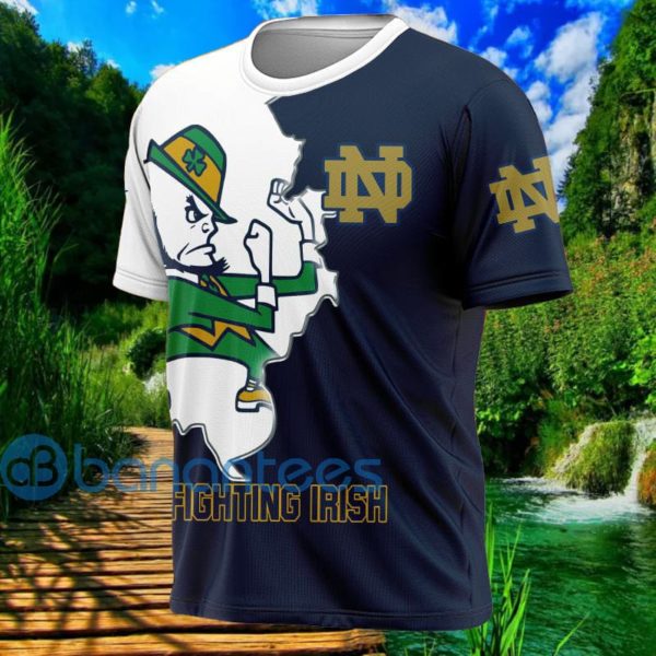 Notre Dame Fighting Irish Mascot All Over Printed 3D T Shirt Product Photo