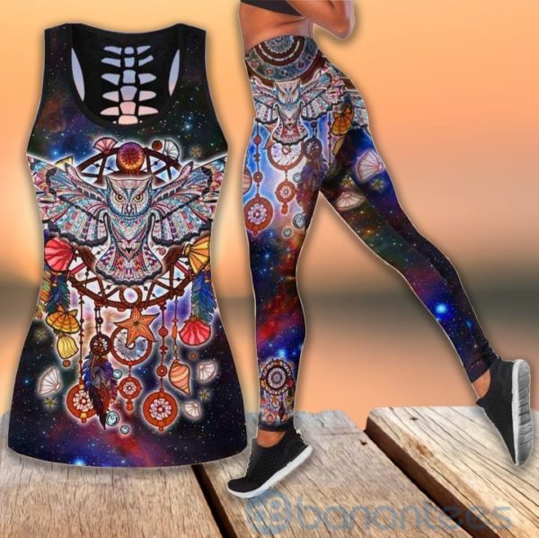Owl Native American Tank Top Legging Set Outfit Product Photo