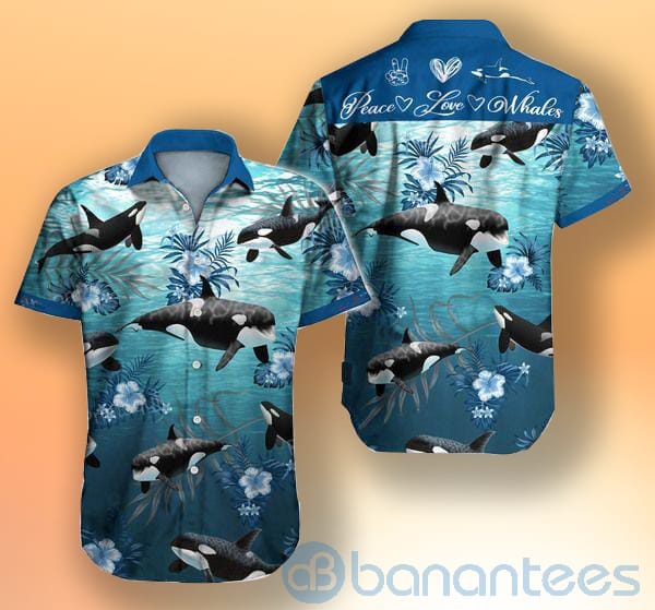 Peace Love Whale Ocean Hawaiian Shirt