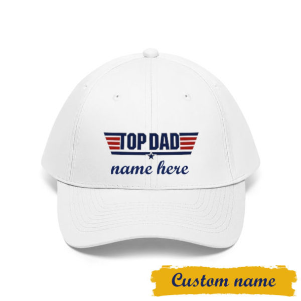 Personalized Top Dad Hat Top Gun Father's Day Gift Twill Hat Product Photo