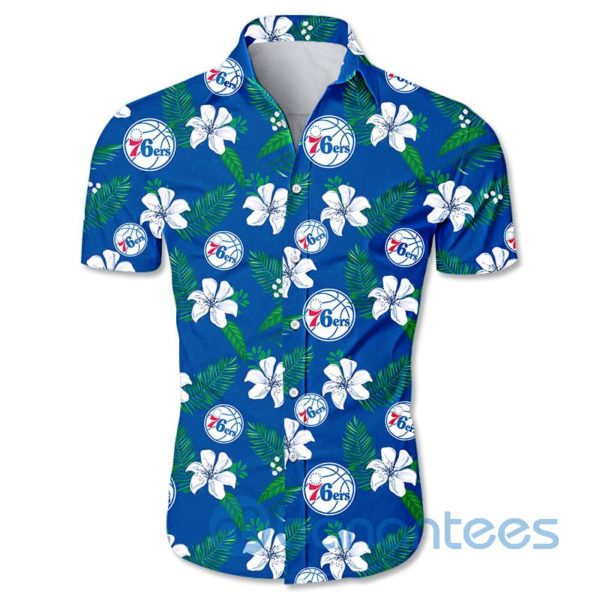 Philadelphia 76ers Small Flowers Short Sleeves Hawaiian Shirt Product Photo