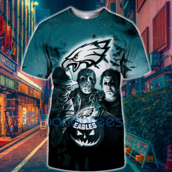 Philadelphia Eagles Halloween Horror Night Full Printed 3D T Shirt Product Photo