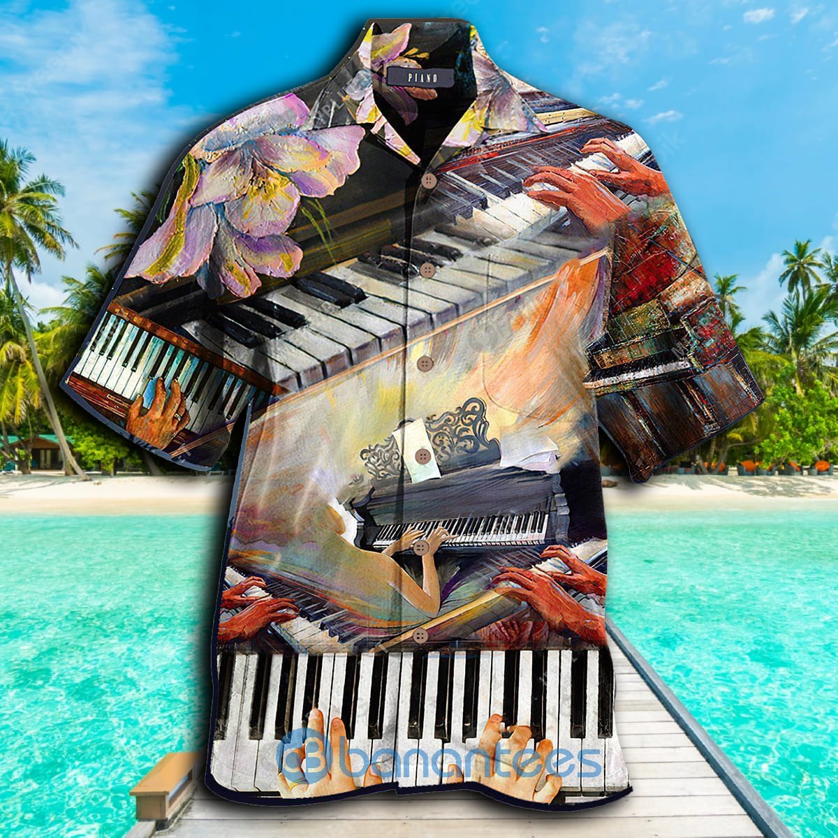 Piano Shirt Piano Art Vintage Music Hawaiian Shirt Summer Hawaiian