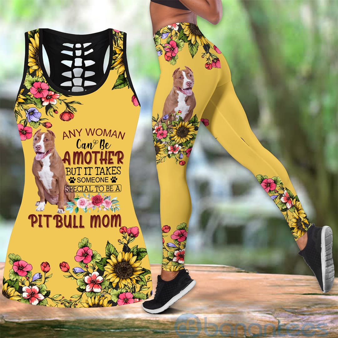 Pitbull Flowers Tank Top Legging Set Outfit