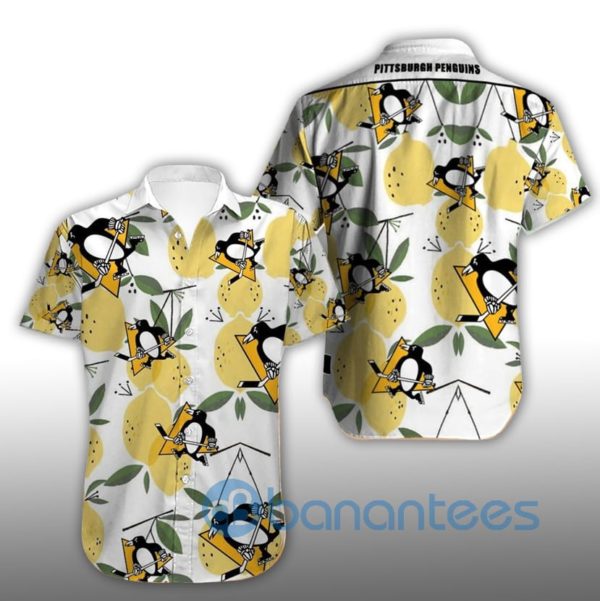 Pittsburgh Penguins Lemon Short Sleeves Hawaiian Shirt Product Photo