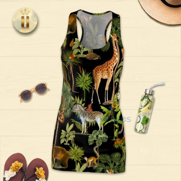 Rainforest And Wildlife Full Printed Racerback Dress For Women Product Photo