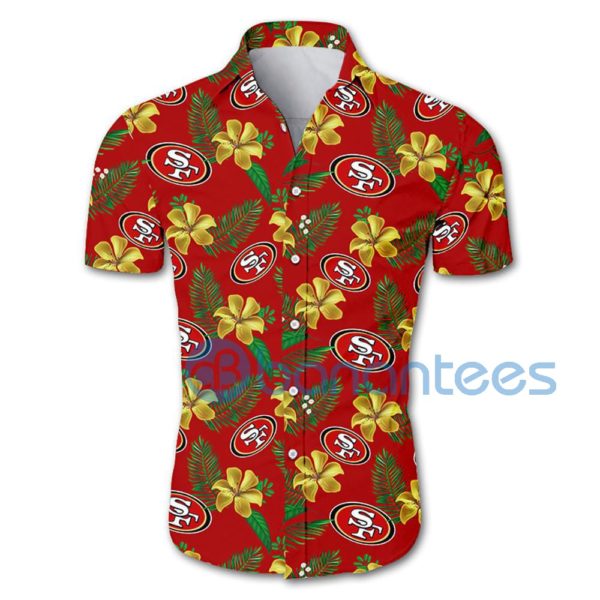 San Francisco 49ers Floral Short Sleeves Hawaiian Shirt Product Photo