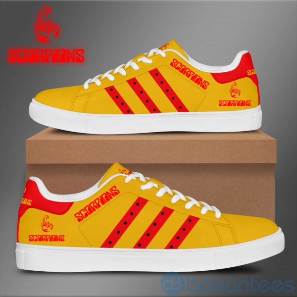 Scorpions Red Striped Yellow Low Top Skate Shoes Product Photo