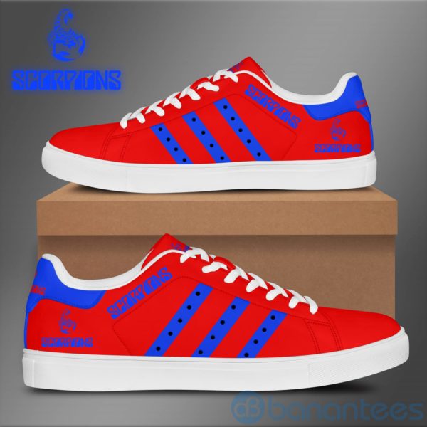 Scorpions Royal Striped Red Low Top Skate Shoes Product Photo