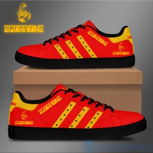 Scorpions Yellow Striped Red Low Top Skate Shoes Product Photo