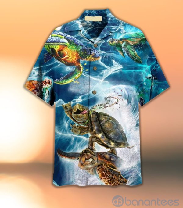 Sea Turtle Happy Summer Hawaiian Shirt Product Photo