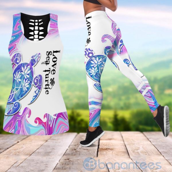 Sea Turtle Tank Top Legging Set Outfit Product Photo