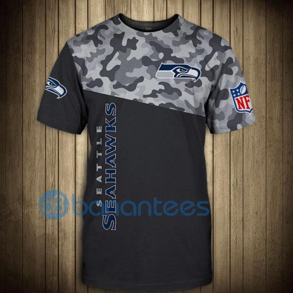 Seattle Seahawks Military Full Printed 3D T Shirt Product Photo