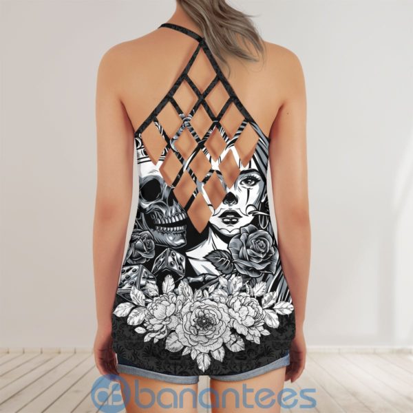 Skull Gril Rose You & Me We Got This Criss Cross Tank Top Product Photo