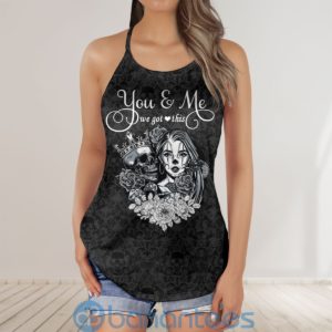Skull Gril Rose You & Me We Got This Criss Cross Tank Top Product Photo