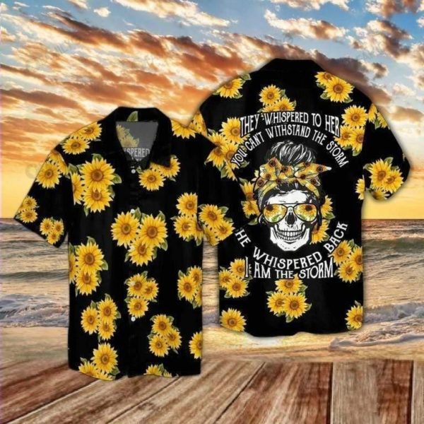 Skull Shirt Tiger Indian Skull Unisex Hawaiian Shirt Summer Hawaiian Product Photo