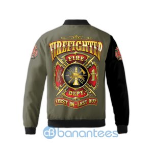 Skull US Firefighter T Shirt Honor Rescue Fire Department Fleece Bomber Jacket Product Photo